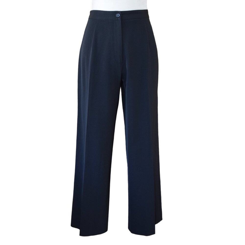 IVAN GRUNDAHL Black High Waist Straight Wide Leg Career Pants Trousers S…